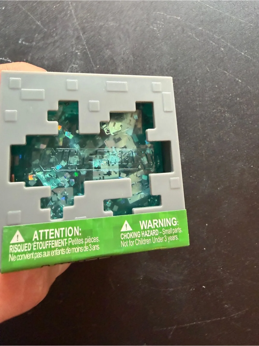 New Squishy Minecraft Jelly Cube Squeeze Fidget Toy Blue Viral Sensory Glitter